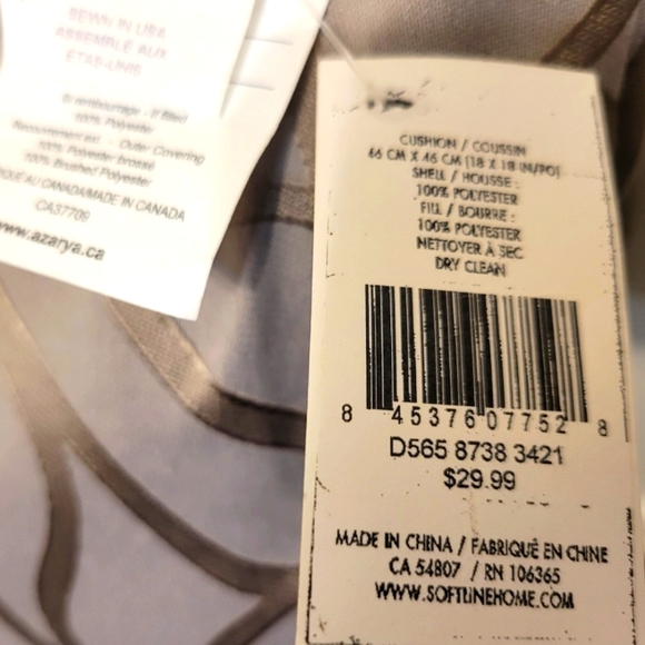 Softline Home Fashions Basra Decorative Pillow, 18", Steel - Picture 4 of 5